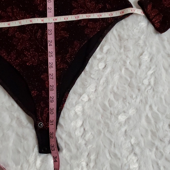 HOUSE OF HARLOW 1960 x REVOLVE Gwendolyn red burgundy bodysuit XL - Picture 10 of 10